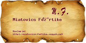 Miatovics Fürtike névjegykártya